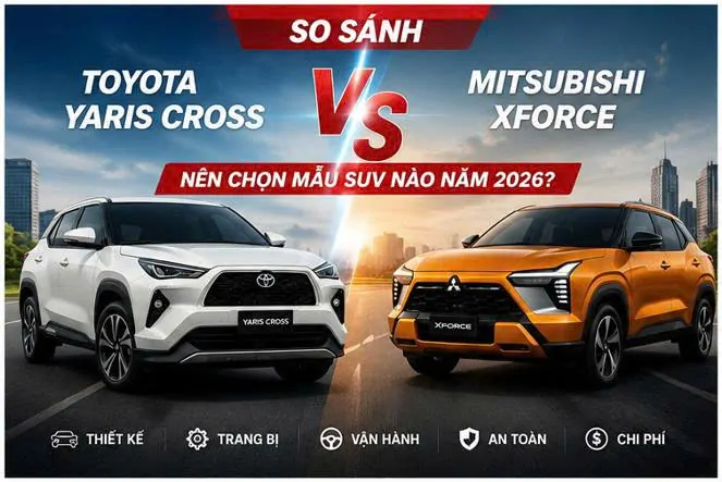 So Sánh Toyota Yaris Cross Và Mitsubishi Xforce: Nên Chọn Mẫu SUV Nào Năm 2026?